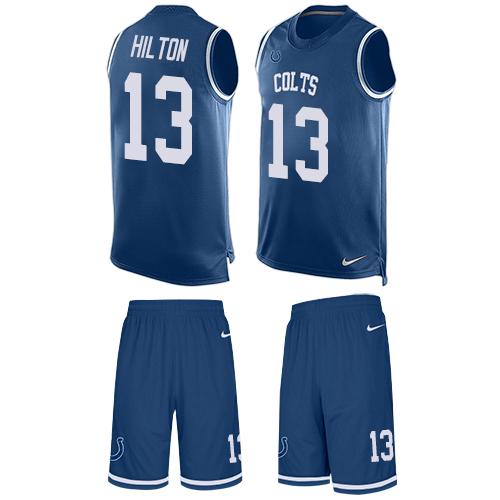 Nike Colts #13 T.Y. Hilton Royal Blue Team Color Men's Stitched NFL Limited Tank Top Suit Jersey - Click Image to Close